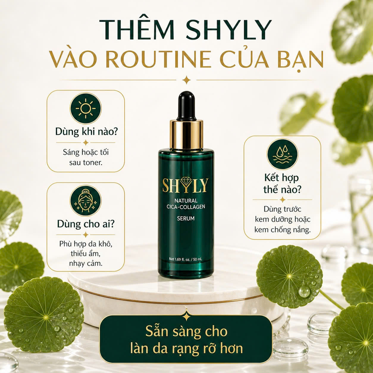 Cách thêm Serum SHYLY vào chu trình chăm sóc da